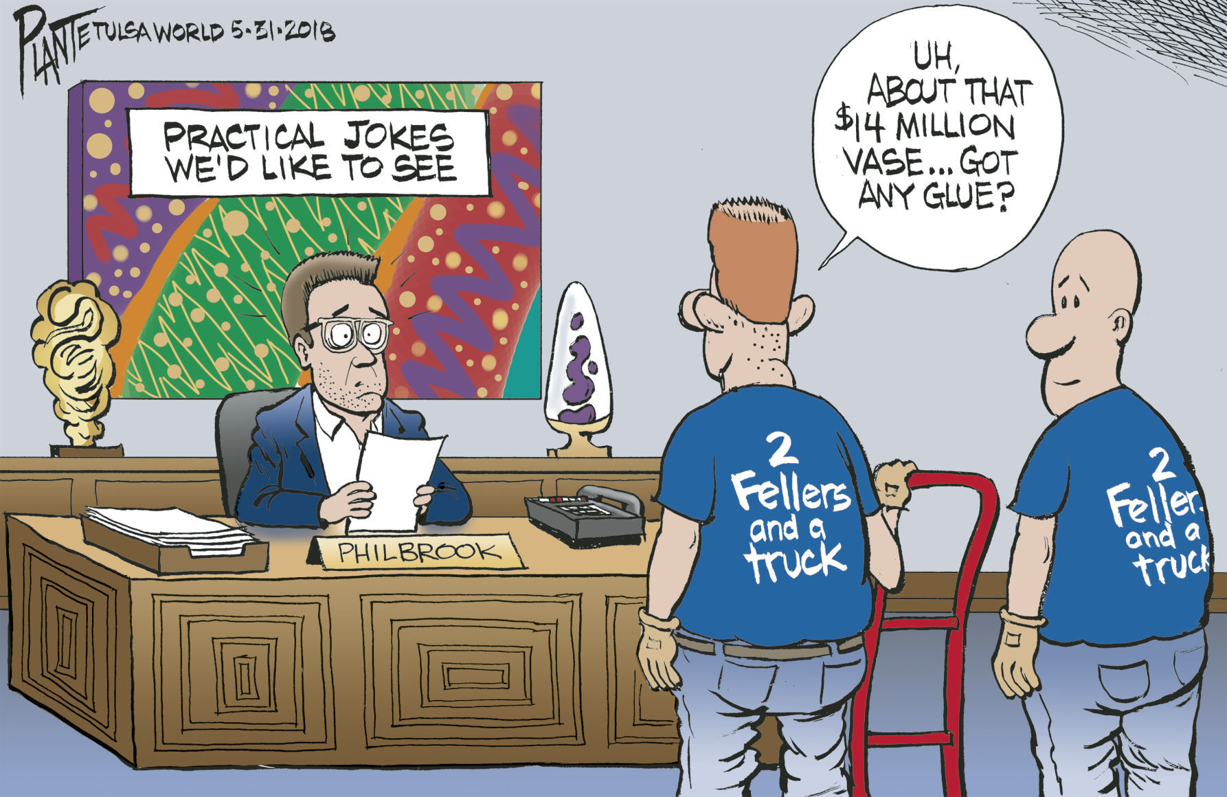 Bruce Plante Cartoon: The Philbrook Vase